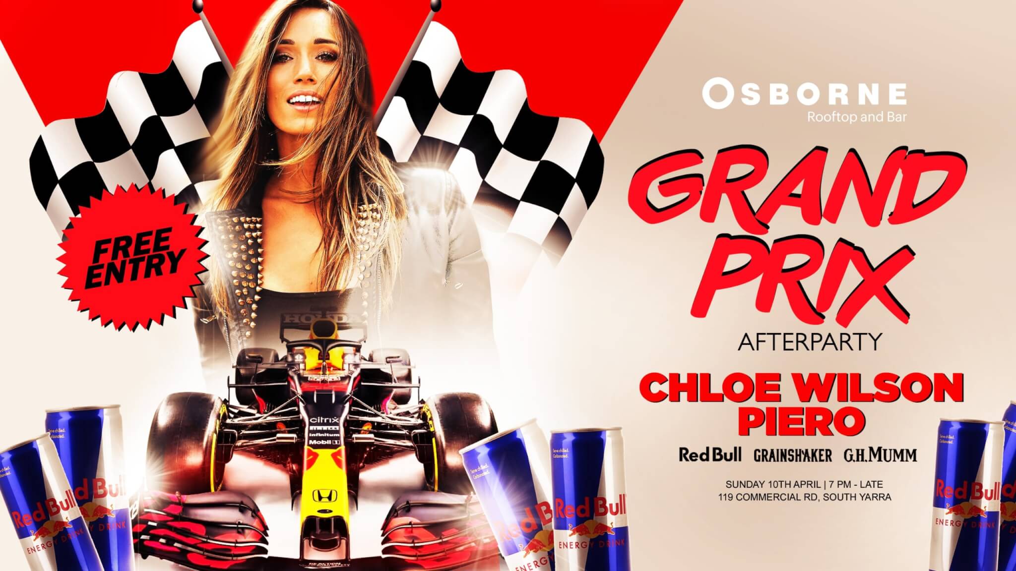Grand Prix Afterparty 2022 Melbourne Free Entry